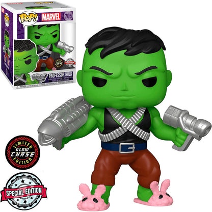 FUNKO POP MARVEL EXCLUSIVE - PROFESSOR HULK 705 (GLOW CHASE) (SUPER SIZED 6;)