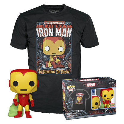 FUNKO POP TEES MARVEL HOLIDAY - IRON MAN & CAMISETA TAMANHO L (72838)