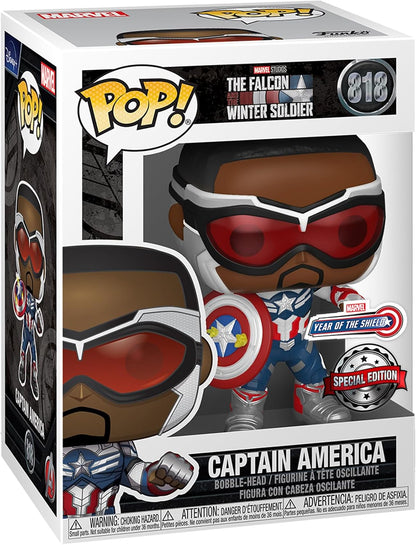FUNKO POP MARVEL THE FALCON AND THE WINTER SOLDIER EXCLUSIVE - CAPTAIN AMERICA 818