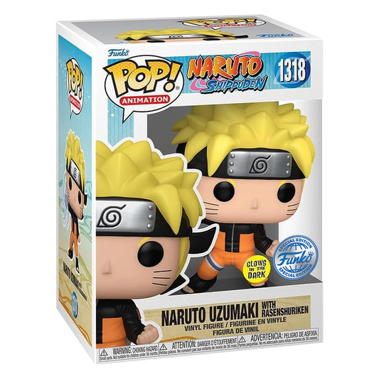 FUNKO POP ANIMATION NARUTO SHIPPUDEN EXCLUSIVE - NARUTO UZUMAKI WITH RASENSHURIKEN 1318 (GLOWS IN THE DARK)