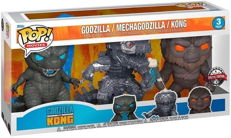 FUNKO POP GODZILLA VS KONG EXCLUSIVE - GODZILLA / MECHAGODZILLA / KONG (3 PACK)