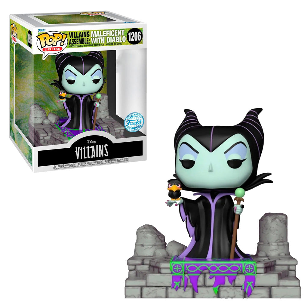 FUNKO POP DISNEY VILLAINS *DELUXE* MALEFICENT W/DIABLO *EX* 1206