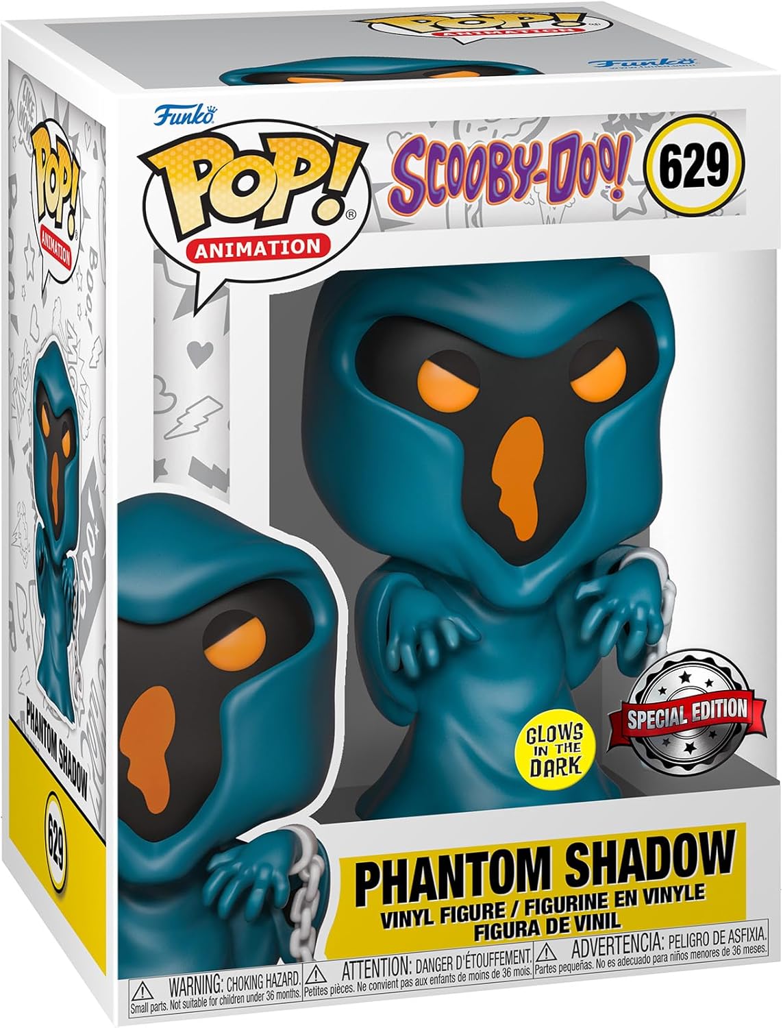 FUNKO POP SCOOBY-DOO EXCLUSIVE - PHANTOM SHADOW 629 (GLOWS IN THE DARK)