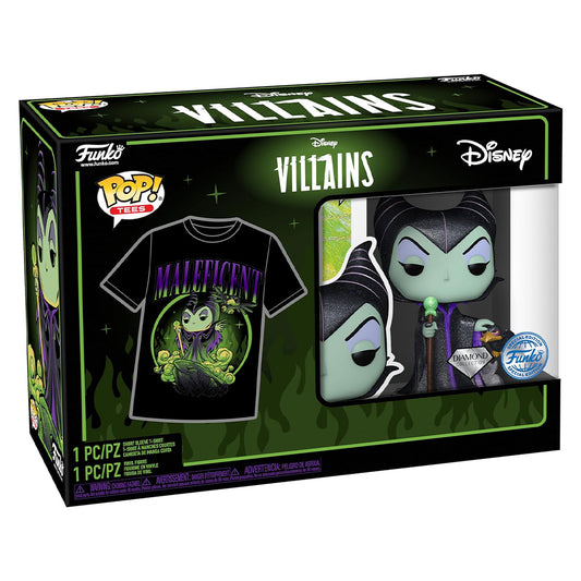 FUNKO POP & TEE VILLAINS MALEFICENT DIAMOND GLITTER - TAMANHO XL (58929)