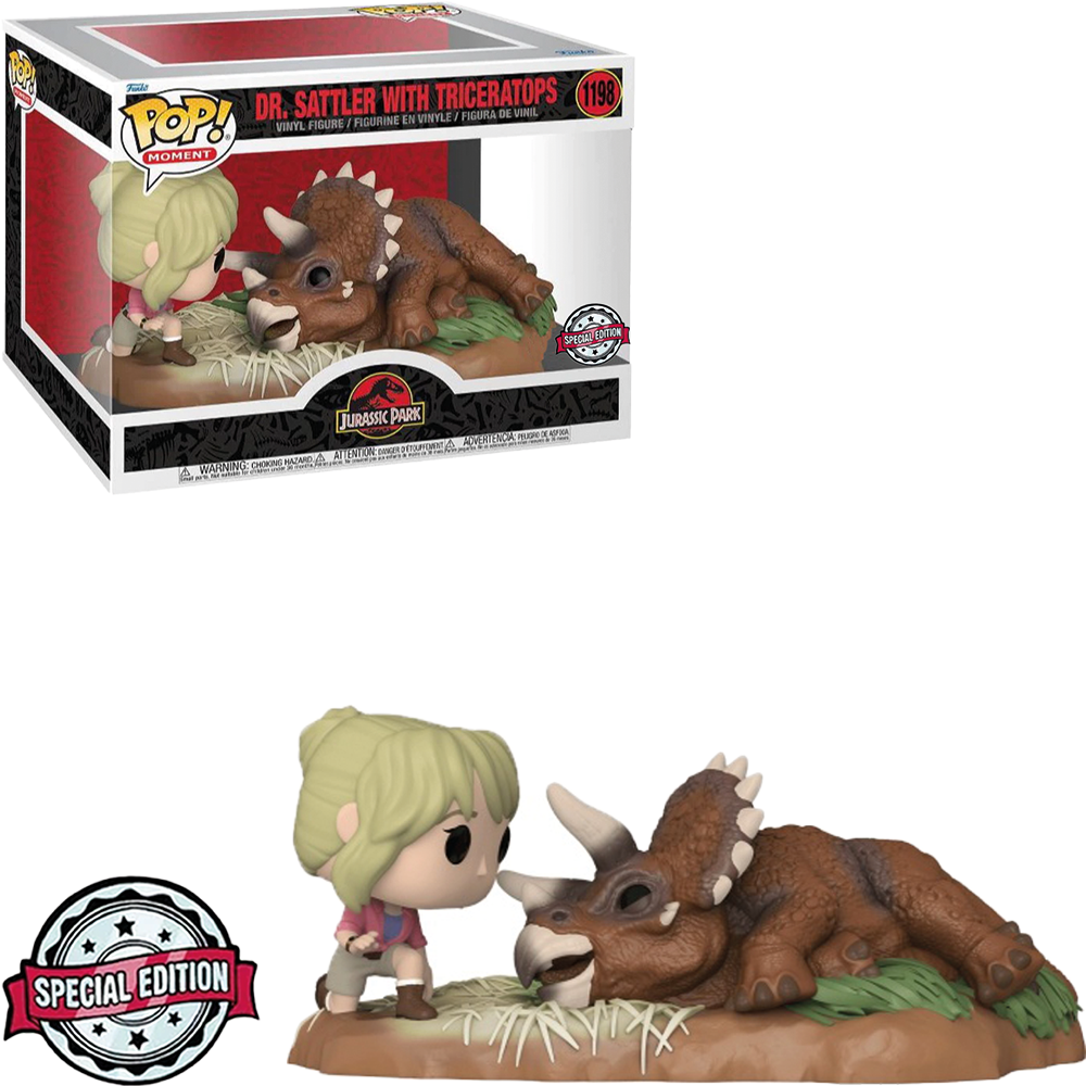 FUNKO POP MOMENTS JURASSIC PARK EXCLUSIVE - DR. SATTLER WITH TRICERATOPS 1198