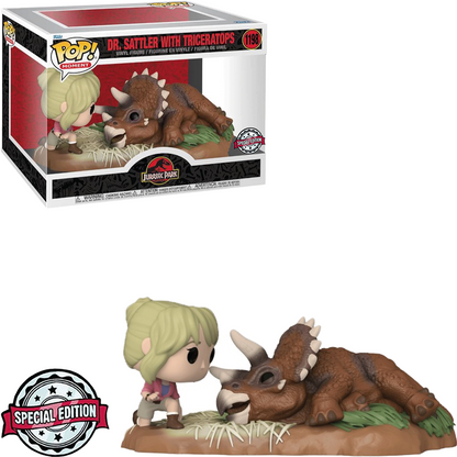 FUNKO POP MOMENTS JURASSIC PARK EXCLUSIVE - DR. SATTLER WITH TRICERATOPS 1198