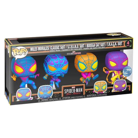 FUNKO POP MARVEL SPIDER-MAN MILES MORALES BLACKLIGHT 4-PACK (69140)