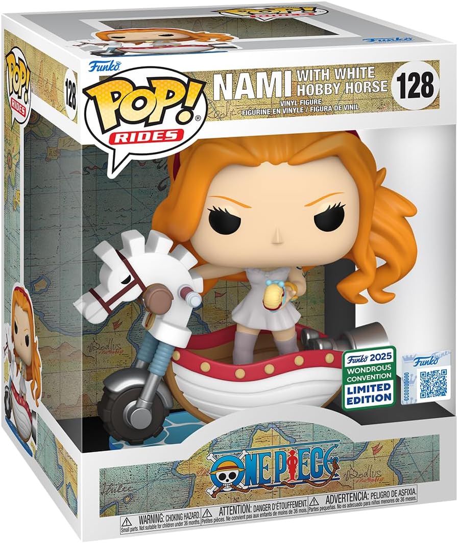FUNKO POP ONE PIECE RIDES NAMI WITH WHITE HOBBY HORSE 128