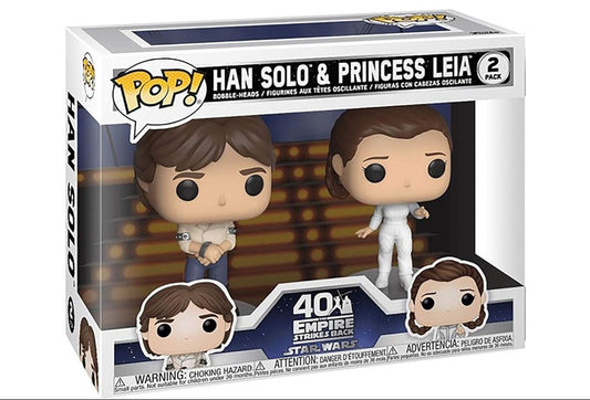 FUNKO POP STAR WARS EMPIRE STRIKES BACK 40 YEARS - HAN SOLO AND PRINCESS LEIA (2 PACK)