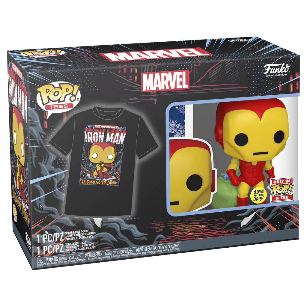 FUNKO POP TEES MARVEL HOLIDAY - IRON MAN & CAMISETA TAMANHO M (72837)