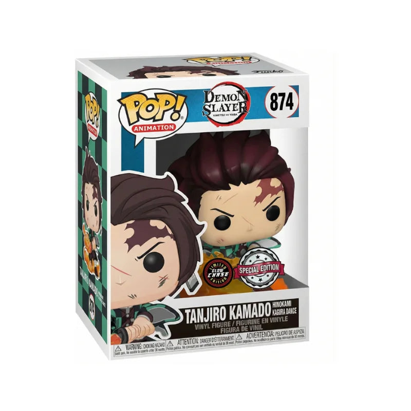 FUNKO POP CHASE DEMON SLAYER EXCLUSIVE - TANJIRO KAMADO (HINOKAMI KAGURA DANCE GLOWS IN THE DARK) 874