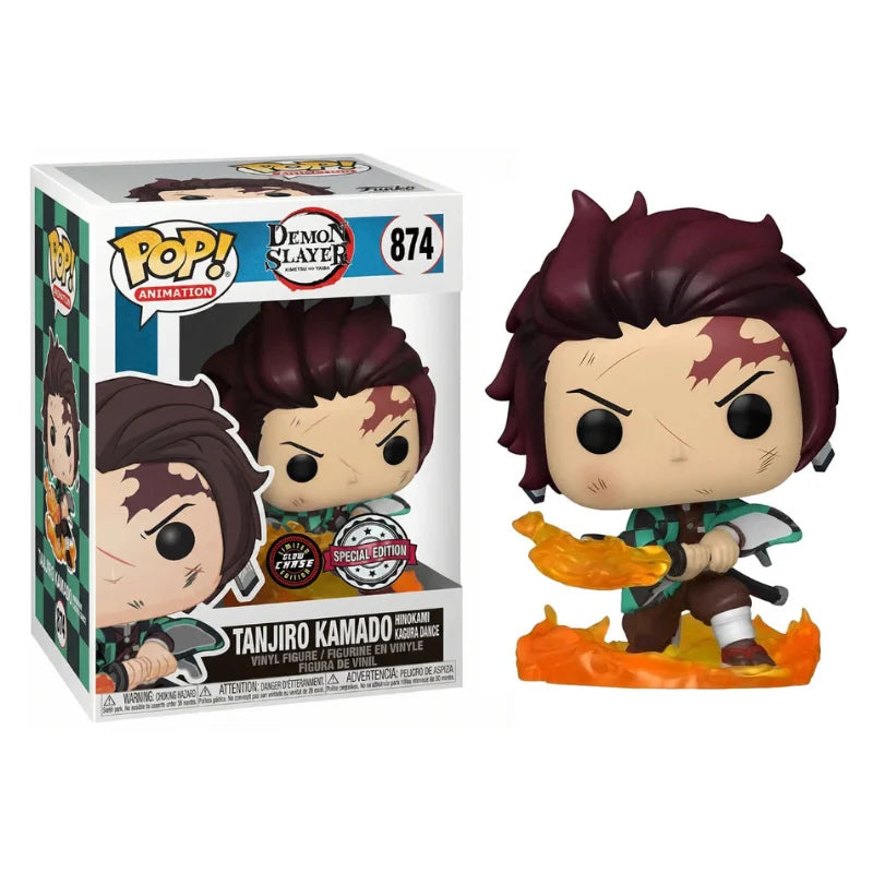FUNKO POP CHASE DEMON SLAYER EXCLUSIVE - TANJIRO KAMADO (HINOKAMI KAGURA DANCE GLOWS IN THE DARK) 874